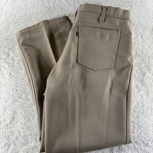 Vintage 517 Levi's Dacron Polyester Pants Tan Khaki Black Tab Mens 36x28 USA